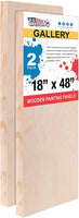 U.S. Art Supply - Tableros de madera de abedul de 18.0 in x 47.9 in de profundidad (2 unidades) - Lienzo de pared de madera de profundidad para artista, pintura de medios mixtos, acrílico, aceite, encáustico - Arteztik
