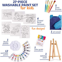 Set de pintura para niños - 27 piezas juegos de pintura para niños, suministros de pintura para dibujo, arte de los niños pintura sobre lienzo - Arteztik
