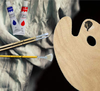 daveliou Pintura Pinceles & Paleta – Juego de 12 pinceles – 12 acrílico no tóxico pinturas – Paleta de madera - Arteztik
