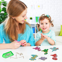 Konsait - Juego de 6 llaveros de pintura de diamante para niños y adultos, forma de dinosaurio 5D, kit completo para hacer mosaico de diamantes de imitación, pintura de diamante, llavero para niños, dinosaurios, cumpleaños, Jurásico, regalo para fiestas d - Arteztik
