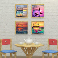 Kotwdq - Juego de 4 kits de pintura de diamante para adultos y niños, para decoración de pared del hogar - Arteztik
