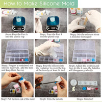 Kit de fabricación de moldes de silicona para resina de LET'S RESINA translúcida de caucho de silicona no tóxica para hacer moldes de silicona, proporción de mezcla 1:1, ideal para moldes de resina, moldes de silicona, fabricación manual de bricolaje (N.W - Arteztik
