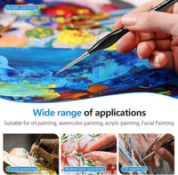 Rosmax - Juego de 15 pinceles de pintura acrílica en miniatura, detalles finos para acrílicos, aceites, acuarelas y más, pelo de nailon, color negro - Arteztik

