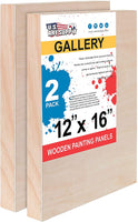 U.S. Art Supply - Tableros de madera de abedul, 16.0 x 20.0 in, base de 1.5 in de profundidad (paquete de 2) lienzos de pared de madera para artistas – Pintura de medios mixtos, acrílico, aceite, etc. - Arteztik
