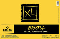 Canson XL Series Bristol - Bloc de papel de vitela para lápiz, acabado de vitela, plegable, 100 libras, 9 x 12 pulgadas, blanco brillante, 25 hojas - Arteztik
