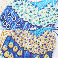 MXJSUA - Kit de pintura de diamantes de imitación redondo 5D para manualidades con forma especial de 5D para decoración de pared del hogar, 12 x 16 pulgadas, pavo real azul verde - Arteztik
