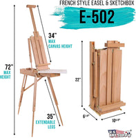US Art Fuente pequeña caja French Campo Caja de madera artista caballete - Arteztik
