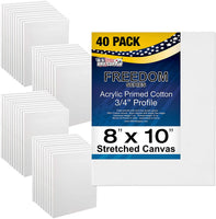 US Art Supply lona elástica sin ácido, de calidad, supervaliosa, de 8 x 10 pulgadas, paquete de 10, yeso de excelente perfil, paquete de supervalor de 10 lonas - Arteztik
