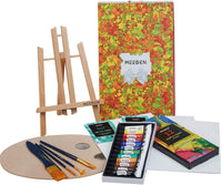 Juego de 22 piezas de pintura acrílica Meeden con caballete de mesa de 11.8 in, 12 colores de pinturas acrílicas, 3 paneles de lienzo, 5 pinceles de pintura y paleta de madera, regalo perfecto para niños y artistas principiantes - Arteztik
