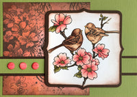 Stampendous W196 madera sello, Dogwood pájaros - Arteztik

