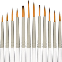MyArtscape Juego de pinceles de detalle, 12 pinceles miniatura para detalles finos y pintura artística, para acrílico, acuarela, témpera, óleos. Modelos, juegos de avión, tinta, Warhammer 40k, suministros de calidad para artistas - Arteztik
