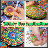 Kit de herramientas de pintura con diseño de mandala de Insnug – Plantillas de pintura de punto de roca – Juego de herramientas de arte para manualidades con brocha de bandeja con cremallera impermeable para uñas, piedra, mandala, arte, dibujo, decoración - Arteztik
