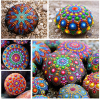 welltop Mandala Dotting Tools Set, 27pcs Mandala Painting Dotting Plantillas Kit con Mandala Painting Stencil y Gemstone Sticker para Rocks Painting, Nail Art Painting, Clay Pottery Craft, Coloring - Arteztik
