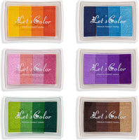 Craft Ink Pad - Juego de 6 almohadillas de tinta lavables para sellos para niños, 24 colores - Arteztik
