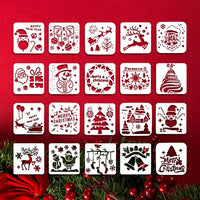 Plantilla de Navidad de plástico reutilizable plantilla para pintar en madera DIY Dibujo Pintura Proyectos Artesanía Tela Aerógrafo Plantilla Diario Cuaderno - Arteztik

