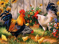 AIRDEA Kit de pintura de diamante 5D por número, con perforación, gallinas de gallinas bordadas, punto de cruz, manualidades, decoración de pared - Arteztik
