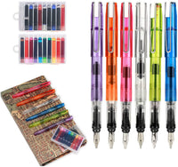 GC Quill MU-07 - Juego de caligrafía (incluye 6 plumas caligráficas con diferentes puntas y 20 cartuchos de tinta) - Arteztik
