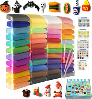 Arcilla Air Dry 48 piezas 26.4 onzas, arcilla modeladora 48 colores, arcilla mágica con herramientas y manuales (26.46 oz), cajas de Navidad (48) - Arteztik
