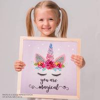 Kit de pintura de diamante para adultos 5D pintura con diamantes DIY, unicornio, usted es mágico pintura por número con Gem Art Drill y Dotz Diamond Painting Kits para niños 12" x 12" - Arteztik

