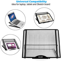 Soporte de gran versión con ventilación ajustable caja de luz para portátil, imagen multifunción (12 ángulos) soporte de rastreo evitado para AGPtek/Huion A3 A4 LED Tracing Light Pad & Diamond Painting - Arteztik
