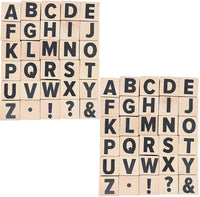 Juego de 2 (60 piezas) sellos de letras y símbolos de madera de 1.0 in para manualidades y álbumes de recortes - Arteztik

