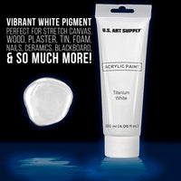 Twin-Pack-U.S. Art Supply - Tubo de pintura acrílica (4.1 fl oz, 2 unidades), color blanco - Arteztik
