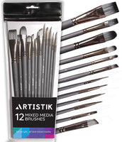 Juego de pinceles de pintura con detalles finos, juego de 12 piezas, pinceles en miniatura para acrílico, acuarela de aceite, miniaturas de manualidades, pinceles, kit de pintura profesional con detalles - Arteztik
