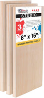 U.S. Art Supply - Tableros de madera de abedul de 7.9 x 15.7 in para paneles de pintura, cuna de 0.7 in de profundidad (paquete de 3) - Lienzo de pared de madera para artistas - Pintura para manualidades mixtas, acrílico, aceite, acuarela, encáustico - Arteztik
