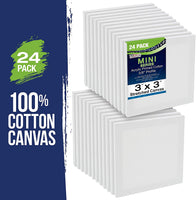US Art Supply - Mini lienzo profesional de 3.0 x 3.0 in (1-pack de 12 mini lienzos) - Arteztik
