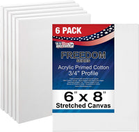 US Art suministro gratuito 6 x 8 inch ácido calidad profesional Perfil lona 6-Pack – 3/4 12 onza PRIMED Gesso – (1 Full Caso de 6 Individuales Lienzos) - Arteztik
