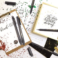 Rotuladores para escribir a mano, pinceles para caligrafía, tinta negra, recargables, 4 tamaños (6 unidades) para principiantes, escritura, bocetos, dibujo, dibujos animados, ilustración de acuarela, álbumes de recortes - Arteztik

