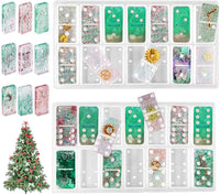 Moldes de resina Domino, 2 piezas de 14 cavidades Domino doble seis moldes de resina epoxi, moldes de silicona DIY para dominó personalizados, moldes de juego de dominó de silicona - Arteztik
