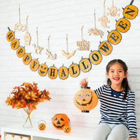 60 piezas de madera para colgar en blanco para Halloween, adornos de madera, recortes de Halloween, manualidades con 60 cuerdas de cordel para decoración de Halloween - Arteztik
