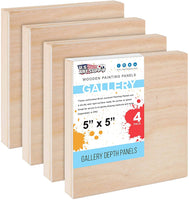 U.S. Art Supply - Tableros de madera de abedul de 24.0 x 24.0 in (24 x 24 pulgadas) de profundidad de artista (2 unidades) – lienzo de pared de madera de profundidad – pintura de medios mixtos, acrílico, aceite, encáustico - Arteztik
