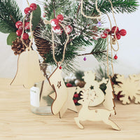 54 piezas de adornos de Navidad de madera sin terminar para manualidades, adornos colgantes de madera sin terminar con campana, decoraciones y adornos de árbol de Navidad - Arteztik
