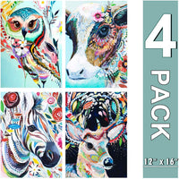 Juego de 4 kits de pintura de diamante 5D con diamantes de imitación para decoración de pared del hogar (lienzo de 12.0 x 16.0 in) - Arteztik

