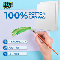 Keff Creations Juego de pintura al óleo | Set de pintura incluye muchos suministros de arte – caballete de mesa, lienzo estirado, pinceles de pintura, paleta de pintura, gran kit de aceite para principiantes o profesionales

