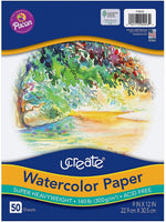 Papel de acuarela, blanco, 9 x 12 pulgadas, 50 hojas - Arteztik
