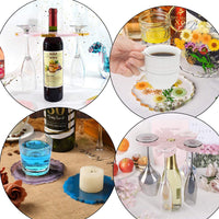 Moldes de resina para posavasos de resina, moldes de silicona de resina para manualidades, fabricación de botellas de vino en forma de flor, soporte de vidrio, bandeja, bastidores de Stemware, alfombrilla de tazón, decoración del hogar - Arteztik
