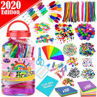 FunzBo Arts and Crafts Supplies for Kids - Craft Art Supply Kit for Toddlers Age 4 5 6 7 8 9 - All in One D.I.Y. Crafting Collage Arts Set for Kids (X-Large) - Arteztik

