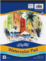UCreate Acuarela, 90 libras, 9 x 12 pulgadas, 12 hojas - Arteztik
