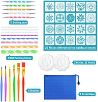 Mandala Dotting Tool Kit de arte, Audab 42 piezas Mandala Rock Dotting Set con plantillas de plantilla, Stylus Pen bandeja de pintura y pinceles de pintura para Mandala Rock Painting - Arteztik
