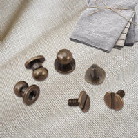 Sheens 20 piezas 0.315 x 0.236 in color bronce remaches de cobre botón de la cabeza de la bola botón botón de la correa de tope para bricolaje de cuero Craft cinturón bolso de mano - Arteztik
