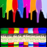 Pintura acrílica que brilla en la oscuridad, juego de 8 pinturas autoluminiscentes de efecto fosforescente, pintura de neón - Arteztik
