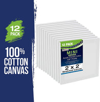 US Art Supply lienzo estirado profesional de 2.0 x 2.0 in (1 paquete de 12 mini lienzos) - Arteztik

