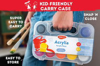 Daco - Pintura acrílica acrílica para niños, incluye 12 colores 0.7 fl oz, con caja de viaje y almacenamiento, pintura acrílica para principiantes, niños, suministros de pintura escolar, lienzo de pintura, pintura de dedo - Arteztik
