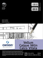 Canson Artist Series Vidalon - Bloc de papel de vitela translúcido y libre de ácido para lápiz, tinta y marcadores, plegable, 55 libras, 19 x 24 pulgadas, 50 hojas - Arteztik
