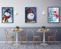 JLHATLSQ Kit de pintura de diamante 5D, diseño redondo de diamantes de imitación, bordado de punto de cruz, suministros de lienzo para decoración de la pared del hogar, adultos y niños, regalo de muñeco de nieve (9.8 x 13.7 pulgadas) - Arteztik
