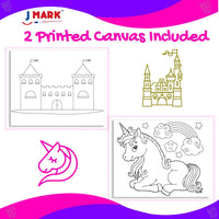 Juego de pintura y caballete para niños – Kit de pintura acrílica de 14 piezas, 6 pinturas lavables no tóxicas, 1 caballete de madera, 2 lienzos preestancados de 8 x 10 pulgadas, 3 pinceles, paleta, tabla de mezcla de colores suministros para manualidades - Arteztik
