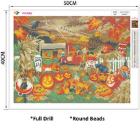 Kit de pintura de diamantes 5D TOCARE para adultos y niños, día de Halloween, 19.7 x 15.7 in - Arteztik
